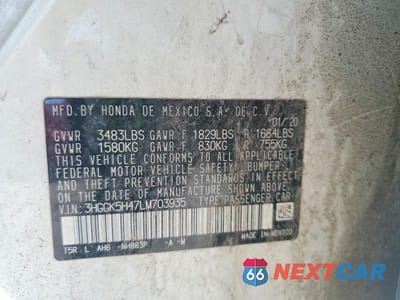 Zdjęcie 12 z 12 samochodu: 2020 HONDA FIT LX VIN:3HGGK5H47LM703935 - miniatura