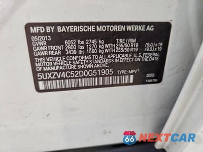 Zdjęcie 13 z 13 samochodu: 2013 BMW X5 XDRIVE35I VIN:5UXZV4C52D0G51905 - miniatura