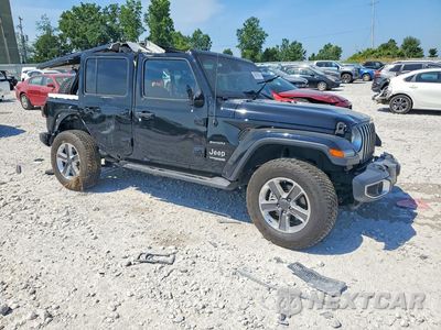 Czwarte zdjęcie samochodu z boku: 2020 JEEP WRANGLER UNLIMITED SAHARA VIN:1C4HJXEG0LW283094 - miniatura