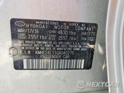 Zdjęcie 12 z 12 samochodu: 2016 HYUNDAI SONATA HYBRID SE VIN:KMHE24L11GA040275 - miniatura