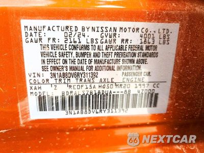 Zdjęcie 12 z 12 samochodu: 2024 NISSAN SENTRA SR VIN:3N1AB8DV6RY311392 - miniatura