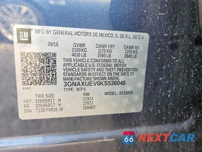 Zdjęcie 13 z 13 samochodu: 2019 CHEVROLET EQUINOX LT VIN:3GNAXUEV6KS536045 - miniatura