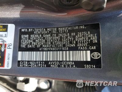 Zdjęcie 12 z 12 samochodu: 2014 TOYOTA CAMRY HYBRID LE VIN:4T1BD1FK6EU111658 - miniatura