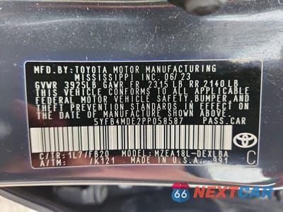 Zdjęcie 13 z 13 samochodu: 2023 TOYOTA COROLLA LE VIN:5YFB4MDE2PP058587 - miniatura