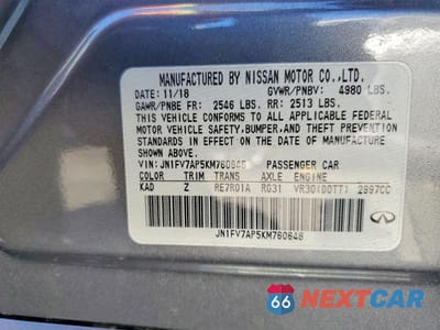 Zdjęcie 12 z 12 samochodu: 2019 INFINITI Q50 RED SPORT 400 VIN:JN1FV7AP5KM760648 - miniatura