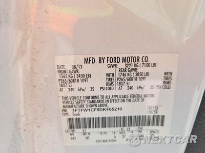 Zdjęcie 12 z 12 samochodu: 2013 FORD F150 SUPERCREW VIN:1FTFW1CF5DKF65210 - miniatura