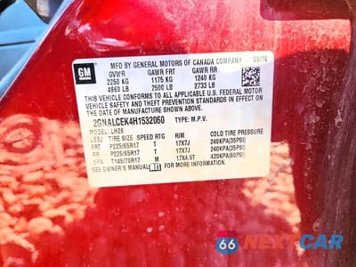 Zdjęcie 12 z 12 samochodu: 2017 CHEVROLET EQUINOX LT VIN:2GNALCEK4H1532060 - miniatura