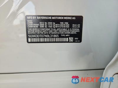 Zdjęcie 12 z 12 samochodu: 2022 BMW X4 M40I VIN:5UX43DT07N9L31865 - miniatura