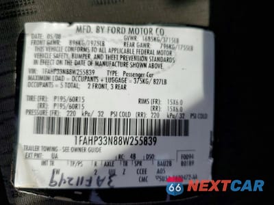 Zdjęcie 12 z 12 samochodu: 2008 FORD FOCUS SE VIN:1FAHP33N88W255839 - miniatura