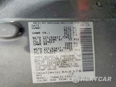 Zdjęcie 14 z 14 samochodu: 2014 NISSAN ROGUE S VIN:5N1AT2MV5EC868378 - miniatura