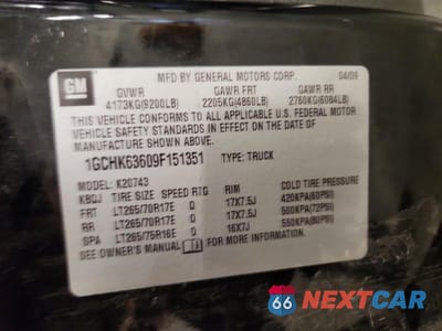 Zdjęcie 12 z 12 samochodu: 2009 CHEVROLET SILVERADO K2500 HEAVY DUTY LTZ VIN:1GCHK63609F151351 - miniatura