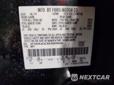 Zdjęcie 13 z 13 samochodu: 2014 FORD EDGE SE VIN:2FMDK4GC6EBB00690 - miniatura