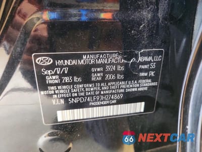 Zdjęcie 12 z 12 samochodu: 2018 HYUNDAI ELANTRA SE VIN:5NPD74LF9JH274869 - miniatura
