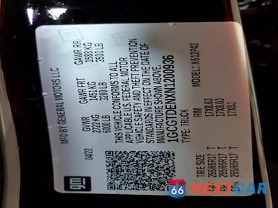 Zdjęcie 12 z 12 samochodu: 2022 CHEVROLET COLORADO Z71 VIN:1GCGTDENXN1200936 - miniatura