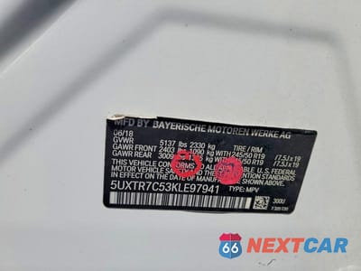 Zdjęcie 13 z 13 samochodu: 2019 BMW X3 SDRIVE30I VIN:5UXTR7C53KLE97941 - miniatura