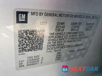 Zdjęcie 12 z 12 samochodu: 2019 CHEVROLET SILVERADO K1500 LTZ VIN:3GCUYGED3KG146874 - miniatura