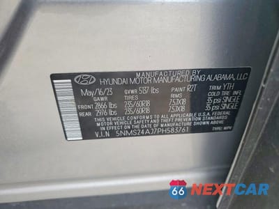 Zdjęcie 13 z 13 samochodu: 2023 HYUNDAI SANTA FE SEL VIN:5NMS24AJ7PH583761 - miniatura