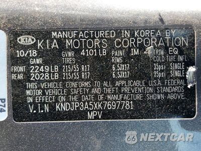 Zdjęcie 12 z 12 samochodu: 2019 KIA SOUL + VIN:KNDJP3A5XK7697781 - miniatura