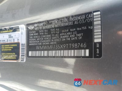 Zdjęcie 12 z 12 samochodu: 2009 MINI COOPER S VIN:WMWMF735X9TT98746 - miniatura