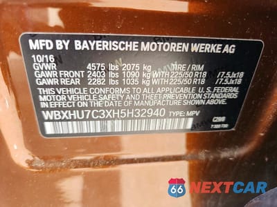 Zdjęcie 13 z 13 samochodu: 2017 BMW X1 SDRIVE28I VIN:WBXHU7C3XH5H32940 - miniatura
