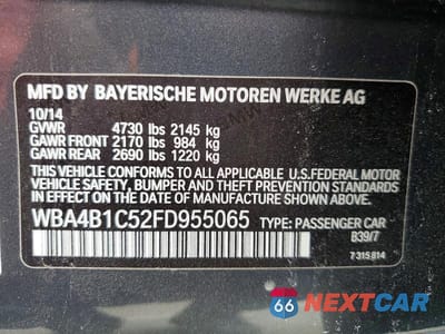 Zdjęcie 12 z 12 samochodu: 2015 BMW 435 I GRAN COUPE VIN:WBA4B1C52FD955065 - miniatura