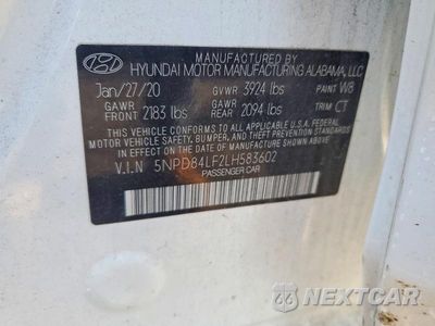 Zdjęcie 13 z 13 samochodu: 2020 HYUNDAI ELANTRA SEL VIN:5NPD84LF2LH583602 - miniatura