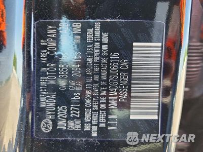 Zdjęcie 12 z 12 samochodu: 2025 HYUNDAI ELANTRA SEL SPORT VIN:KMHLM4DG7SU066116 - miniatura