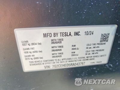 Zdjęcie 12 z 12 samochodu: 2024 TESLA CYBERTRUCK VIN:7G2CEHED5RA043797 - miniatura