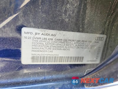 Zdjęcie 12 z 12 samochodu: 2023 AUDI A3 PREMIUM VIN:WAUAUDGY0PA042004 - miniatura