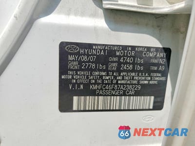Zdjęcie 12 z 12 samochodu: 2007 HYUNDAI AZERA SE VIN:KMHFC46F87A238229 - miniatura