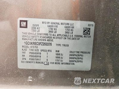 Zdjęcie 12 z 12 samochodu: 2015 CHEVROLET SILVERADO K1500 LT VIN:1GCVKREC0FZ260376 - miniatura