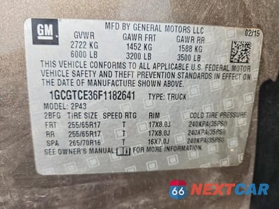 Zdjęcie 12 z 12 samochodu: 2015 CHEVROLET COLORADO Z71 VIN:1GCGTCE36F1182641 - miniatura