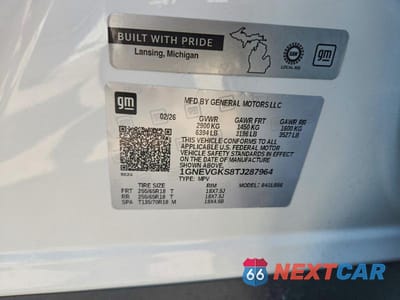 Zdjęcie 13 z 13 samochodu: 2026 CHEVROLET TRAVERSE LT VIN:1GNEVGKS8TJ287964 - miniatura