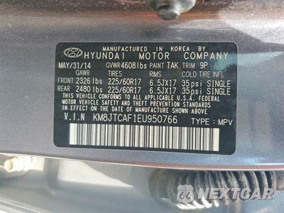 Zdjęcie 13 z 13 samochodu: 2014 HYUNDAI TUCSON GLS VIN:KM8JTCAF1EU950766 - miniatura