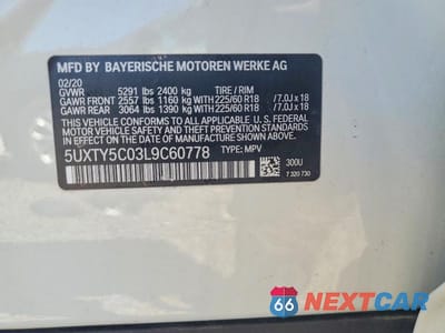 Zdjęcie 13 z 13 samochodu: 2020 BMW X3 XDRIVE30I VIN:5UXTY5C03L9C60778 - miniatura