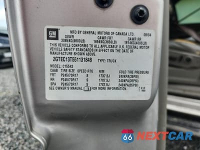 Zdjęcie 12 z 12 samochodu: 2005 GMC NEW SIERRA C1500 VIN:2GTEC13T551131848 - miniatura