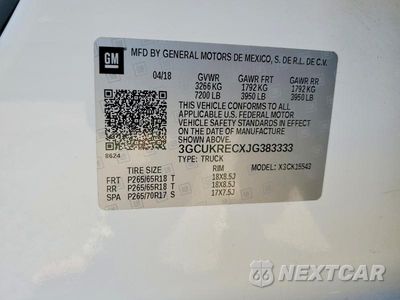 Zdjęcie 12 z 12 samochodu: 2018 CHEVROLET SILVERADO K1500 LT VIN:3GCUKRECXJG383333 - miniatura