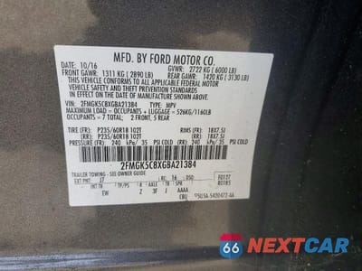 Zdjęcie 12 z 12 samochodu: 2016 FORD FLEX SEL VIN:2FMGK5C8XGBA21384 - miniatura