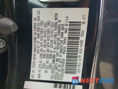 Zdjęcie 12 z 12 samochodu: 2007 TOYOTA TACOMA BASE VIN:5TENX22N87Z435834 - miniatura