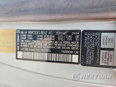 Zdjęcie 12 z 12 samochodu: 1995 MERCEDES-BENZ E 320 VIN:WDBEA66E7SC185995 - miniatura