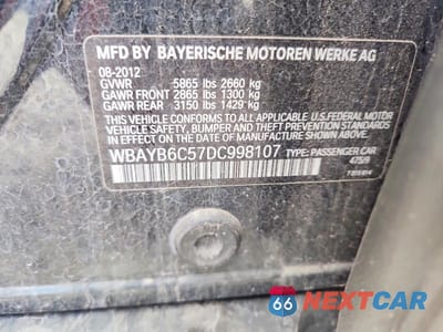 Zdjęcie 12 z 12 samochodu: 2013 BMW 750 XI VIN:WBAYB6C57DC998107 - miniatura
