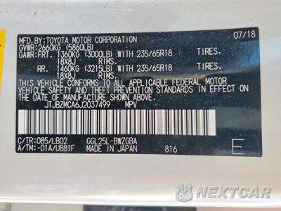 Zdjęcie 13 z 13 samochodu: 2018 LEXUS RX 350 BASE VIN:JTJBZMCA6J2037499 - miniatura
