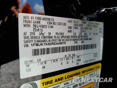 Zdjęcie 14 z 14 samochodu: 2024 FORD EXPEDITION MAX LIMITED VIN:1FMJK1K80REA49878 - miniatura