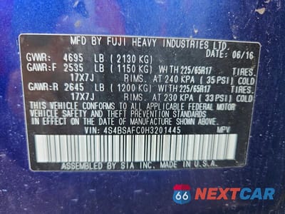 Zdjęcie 14 z 14 samochodu: 2017 SUBARU OUTBACK 2.5I PREMIUM VIN:4S4BSAFC0H3201445 - miniatura