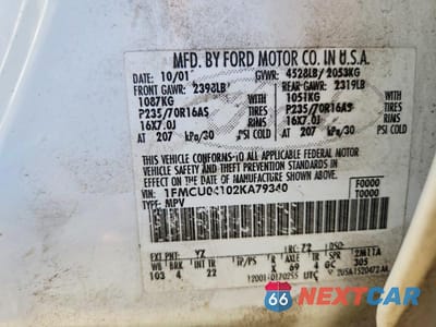 Zdjęcie 14 z 14 samochodu: 2002 FORD ESCAPE XLT VIN:1FMCU04102KA79340 - miniatura