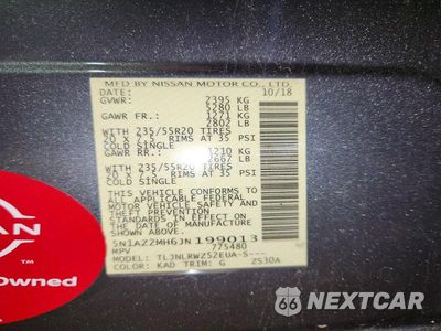 Zdjęcie 13 z 13 samochodu: 2018 NISSAN MURANO SL VIN:5N1AZ2MH6JN199013 - miniatura