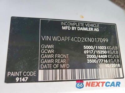 Zdjęcie 12 z 12 samochodu: 2019 MERCEDES-BENZ SPRINTER BOX TRUCK VIN:WDAPF4CD2KN017099 - miniatura