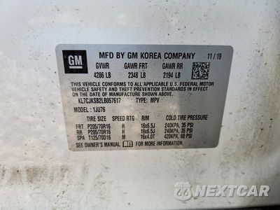 Zdjęcie 12 z 12 samochodu: 2020 CHEVROLET TRAX LS VIN:KL7CJKSB2LB057617 - miniatura