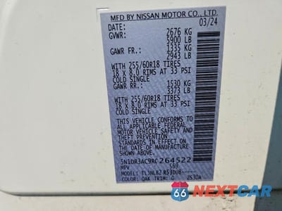 Zdjęcie 14 z 14 samochodu: 2024 NISSAN PATHFINDER S VIN:5N1DR3AC9RC264522 - miniatura