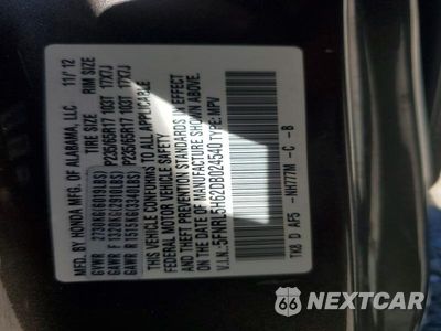 Zdjęcie 13 z 13 samochodu: 2013 HONDA ODYSSEY EXL VIN:5FNRL5H62DB024540 - miniatura